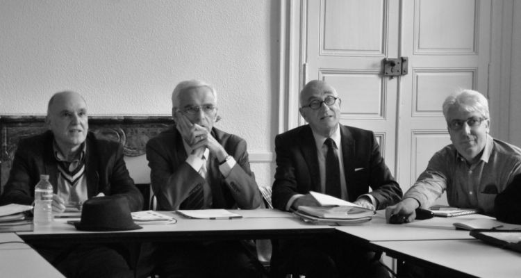 Jean-Jacques MARTINEZ, François BEYRIES, Claude MIQUEU et Nicolas CALMES durant la conférence